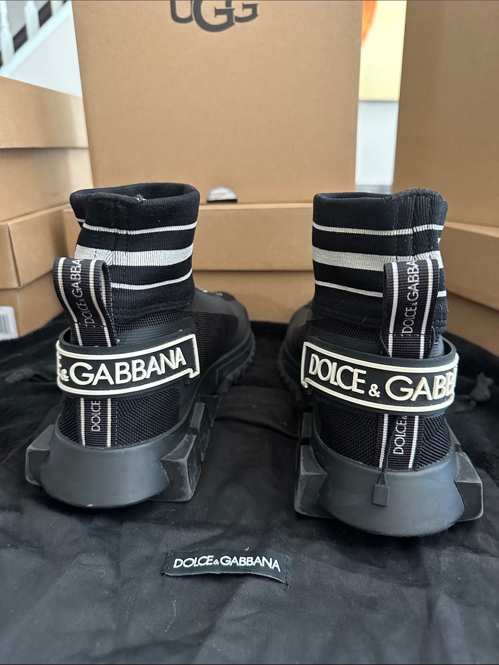 Dolce & Gabbana Black and White Logo Sneaker - Picture 5 of 9